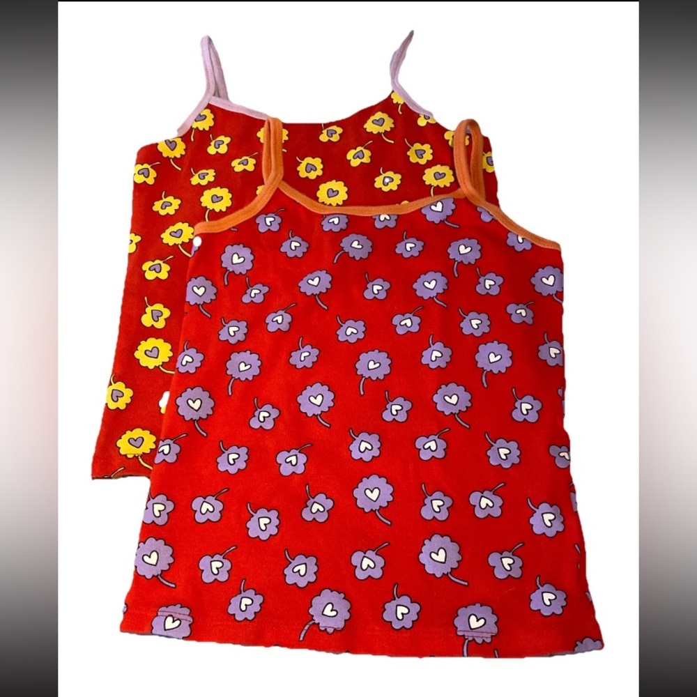 Stella McCartney Kids Two Fun Flower Tank Tops Girl's Sz 8 Yr. Organic Cotton